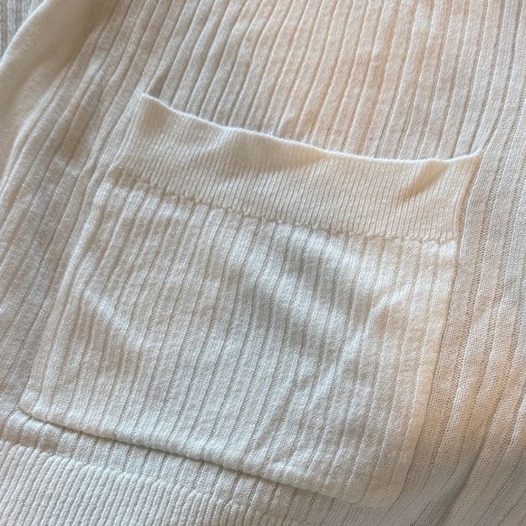 Matty M Cream Open-Front Ribbed Cardigan - Picture 4 of 5
